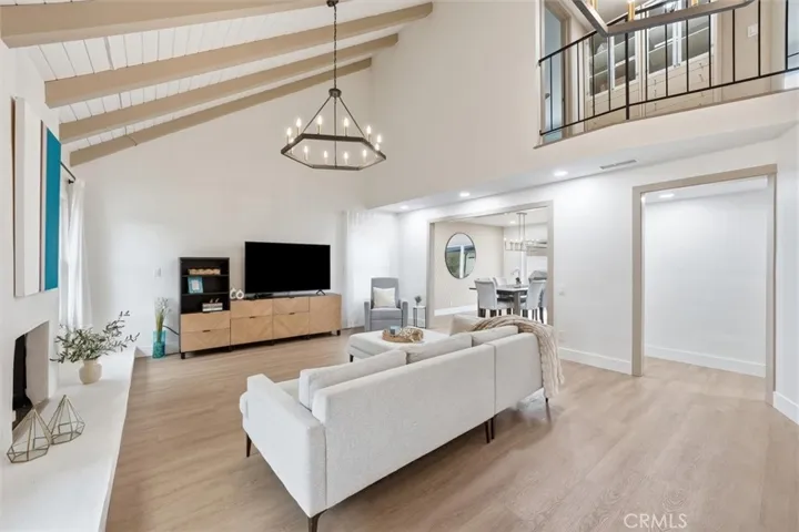 Living room opens to dining room