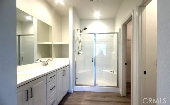 Primary bathroom with two sinks