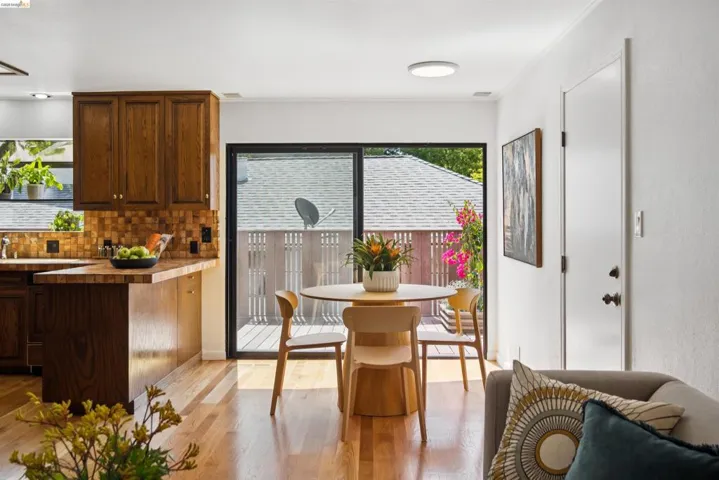 Hardwood flooring throughout the main living area