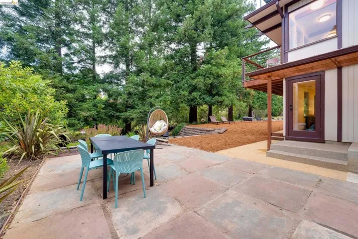 Expansive outdoor patio featuring flagstone paving