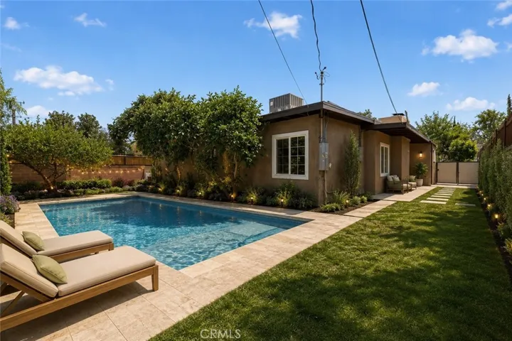 Virtual Staged Pool Backyard photo
