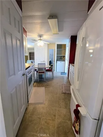 View from dining room into kitchen