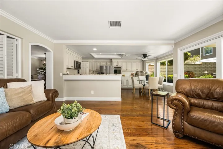 Family room open to kitchen and casual dining.