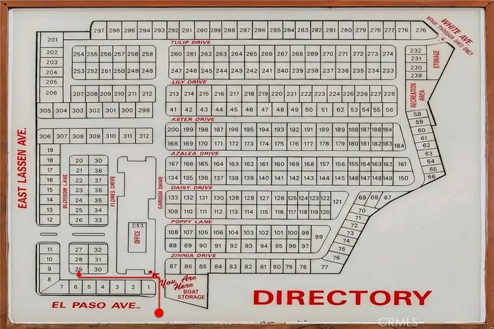 Park map -Directions to #29 coming in from El Paso