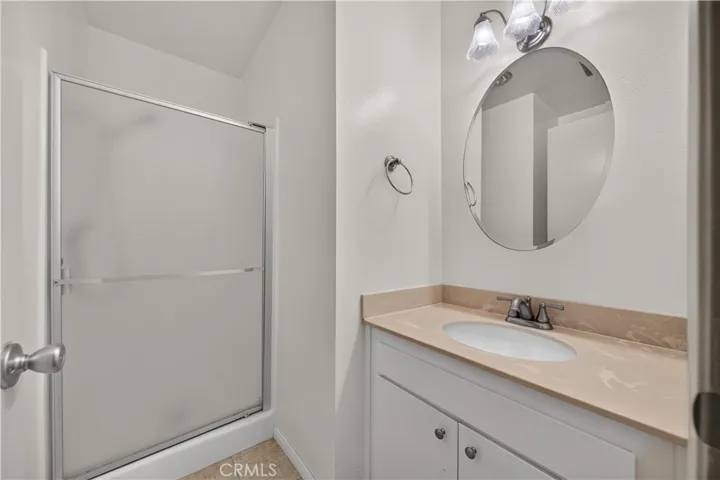 Downstairs bathroom with walk-in shower.