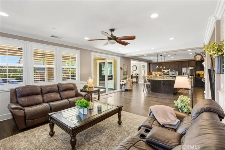 Living room is open to the kitchen.