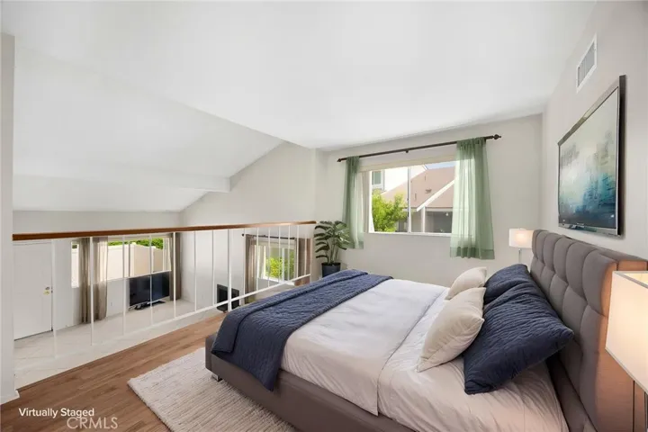 Virtually staged 2nd bedroom