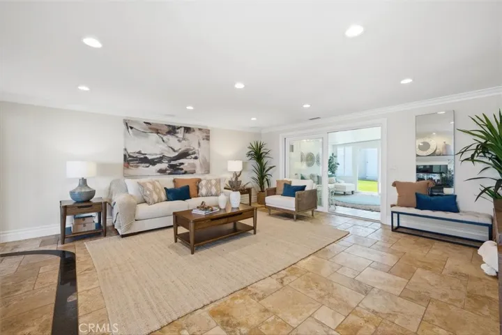 Family room flows into the bonus room