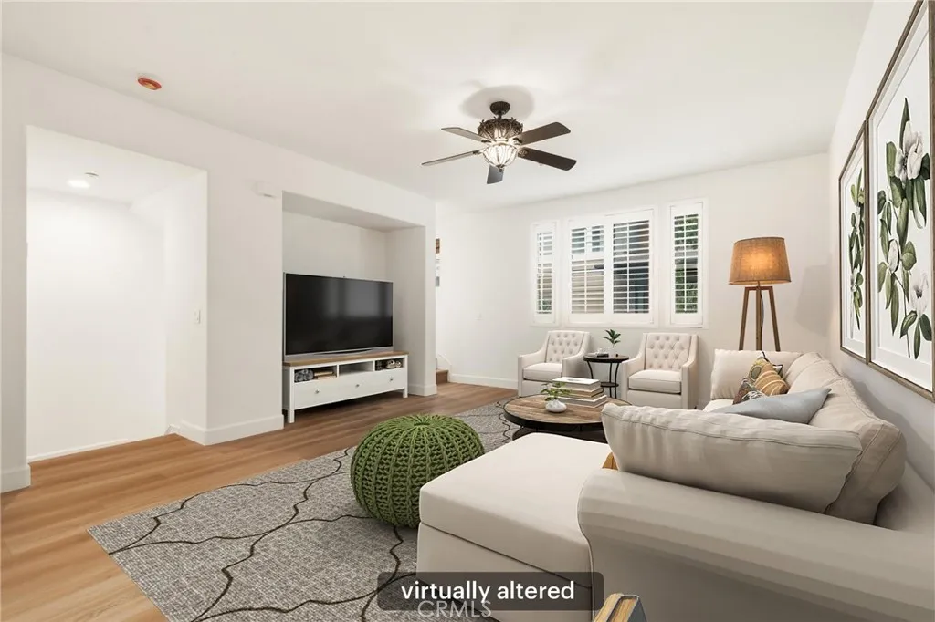 Virtually staged photo of the great room