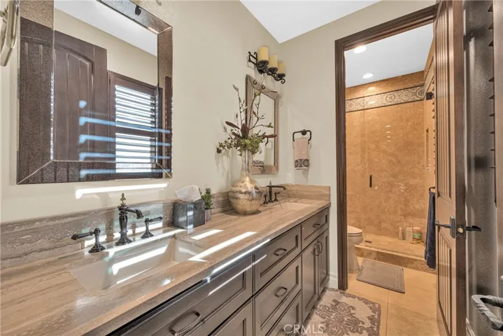 Guest bathroom upstairs with custom finishes