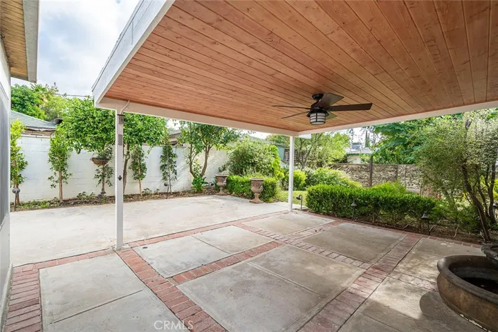Covered area in backyard.