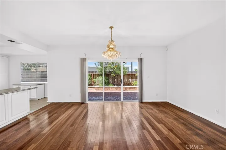 Dining to kitchen to backyard