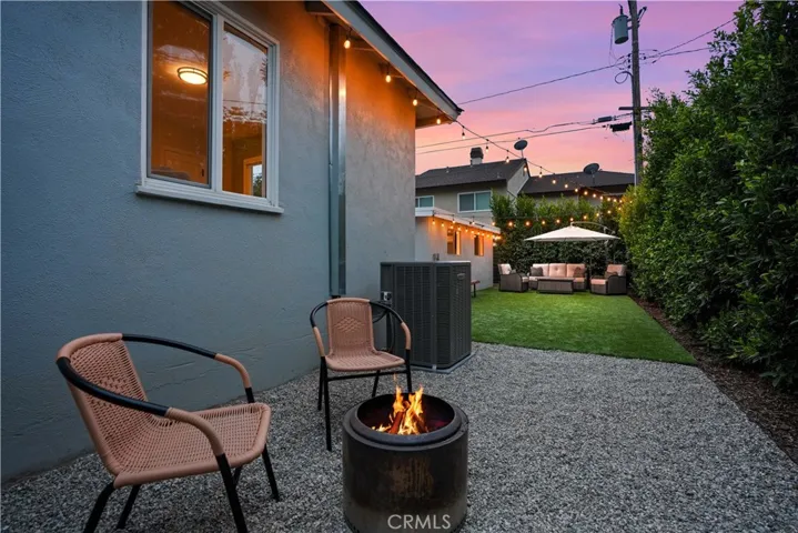 Lighted backyard oasis
