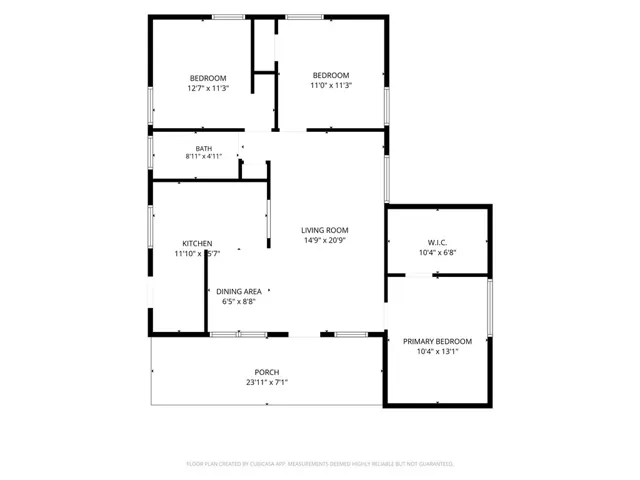 Main house floor plan with dimensions