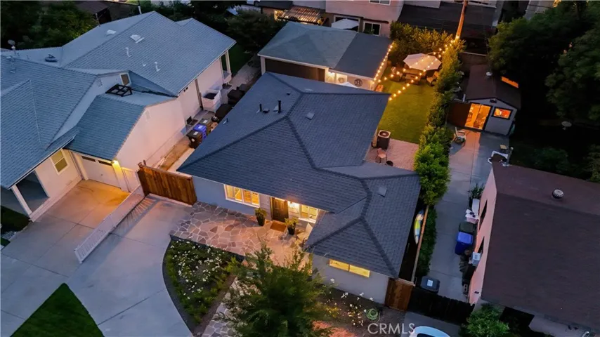 Aerial view at twilight