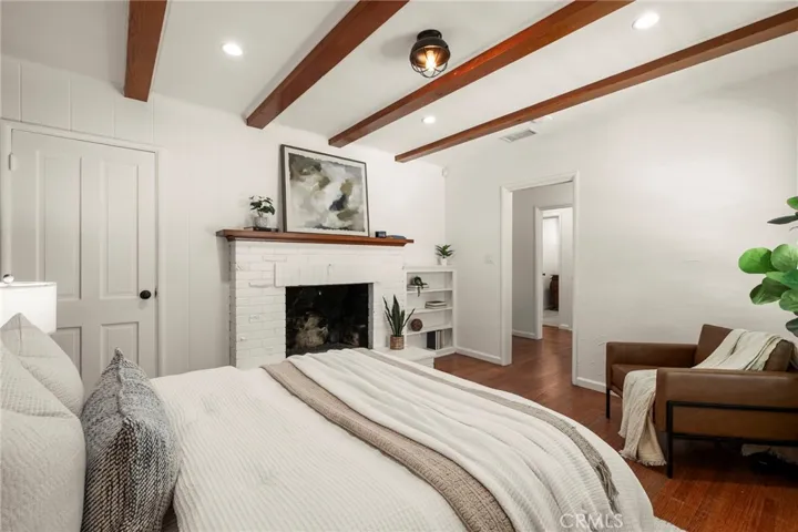 Secondary Bedroom with Fireplace and half bath