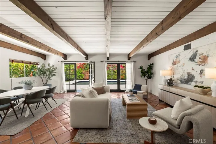 Oversized Family Room space with dining table