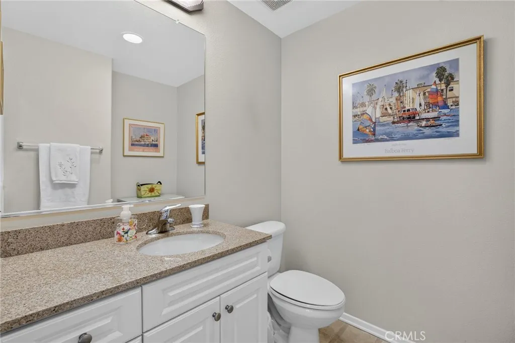 Upstairs powder room