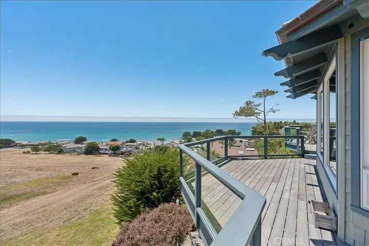 Deck off of living room.