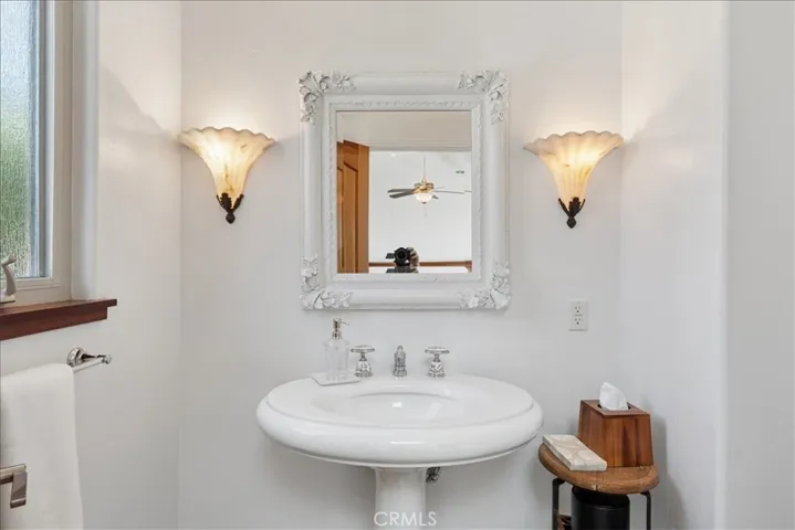 Powder room on main level.