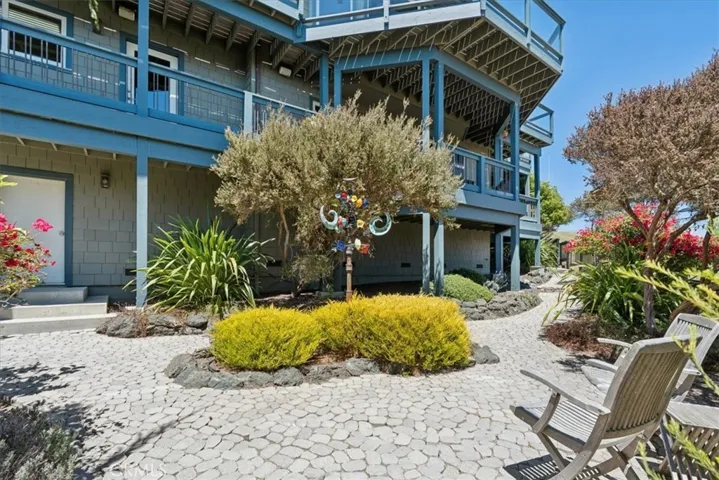 Patio at southwest corner.