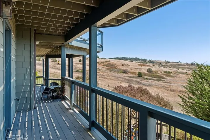 Deck off of garage.