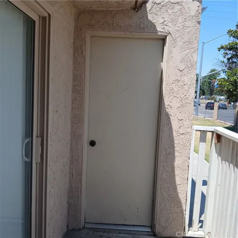 Patio storage closet.