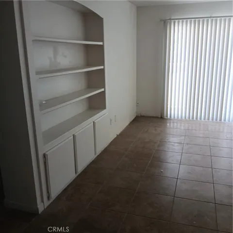 Built-in bookcase in living room.