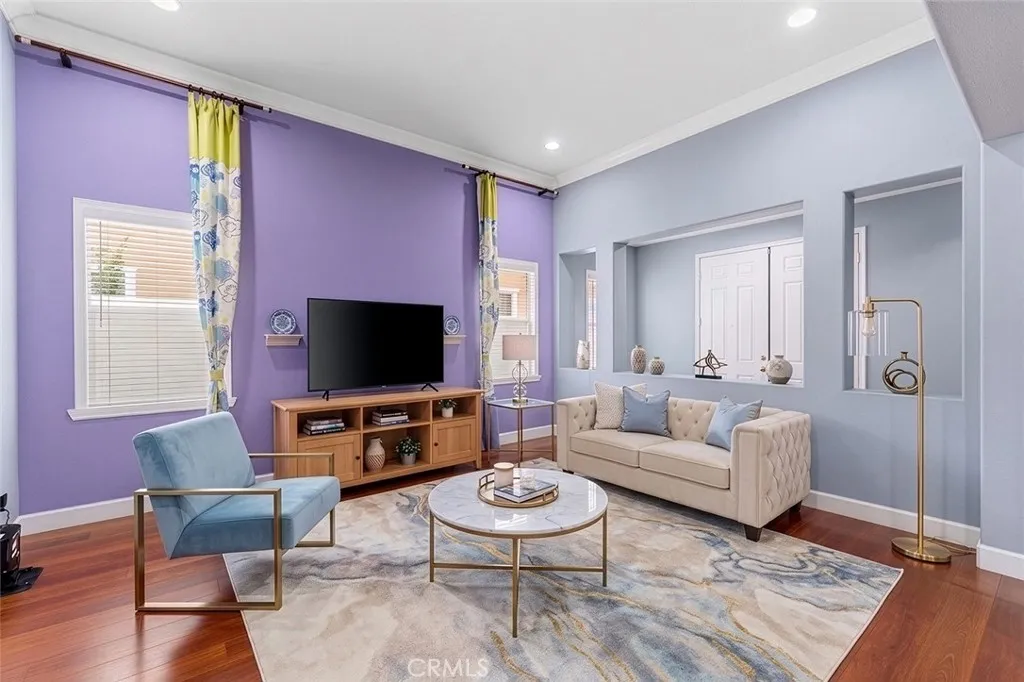 Virtually staged living room
