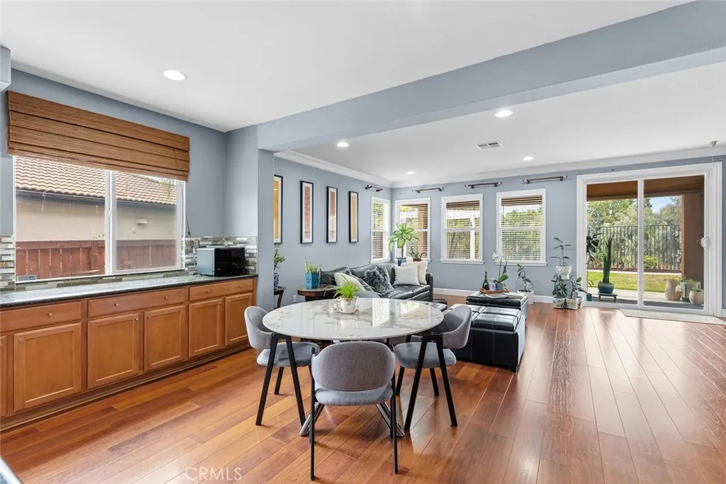 Bright and casual dining area open to the family room