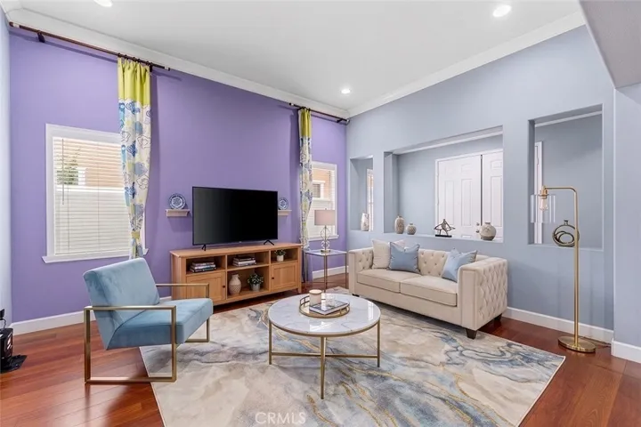 Virtually staged living room