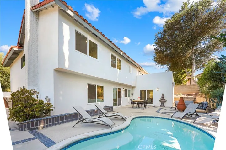 Pool in backyard
