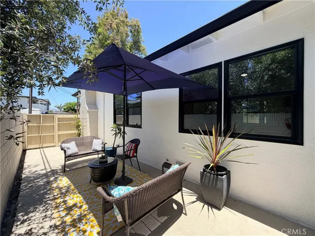 While others are plying ball in the grass, you can sneak away to this side patio for intimate chats and gatherings.