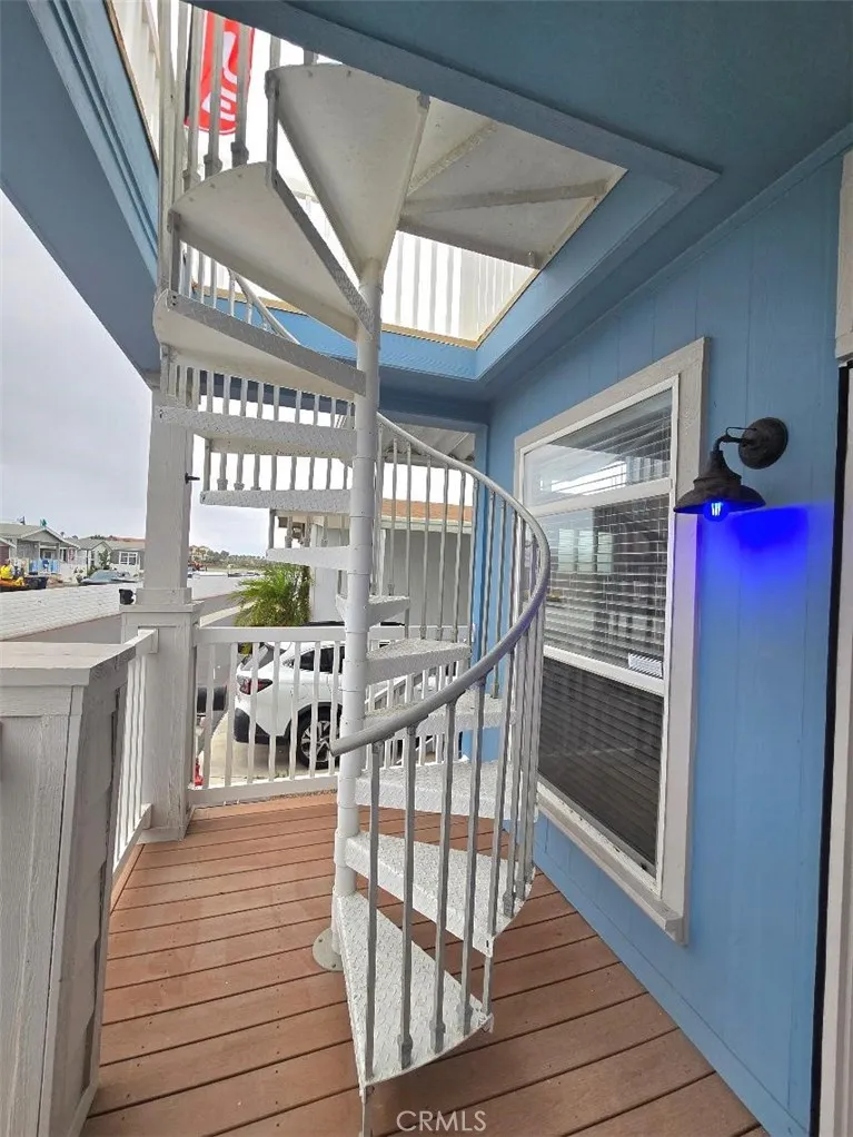 Front Patio with spiral staircase