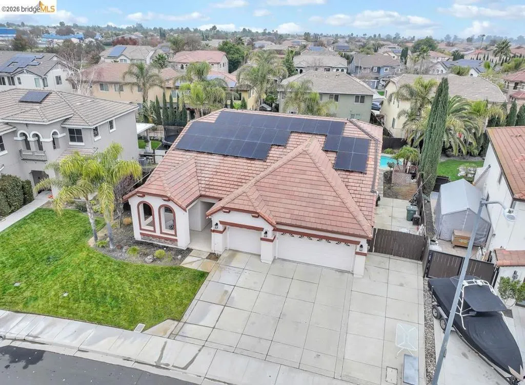 Aerial view of residential area