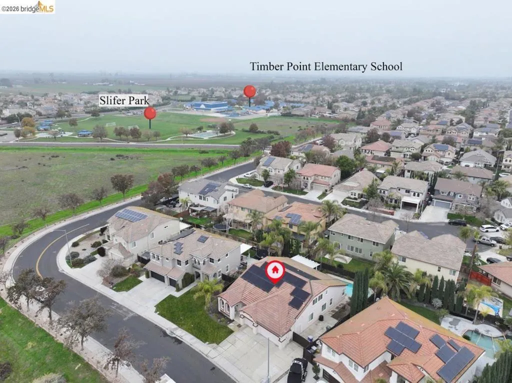 Aerial view of residential area