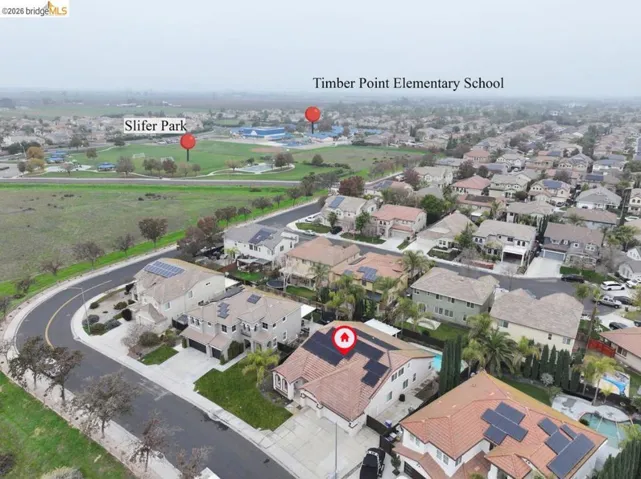 Aerial view of residential area