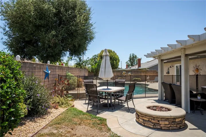 Backyard with Built in Firepit