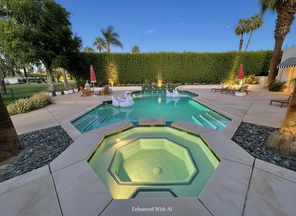 Resort-style pool with spa