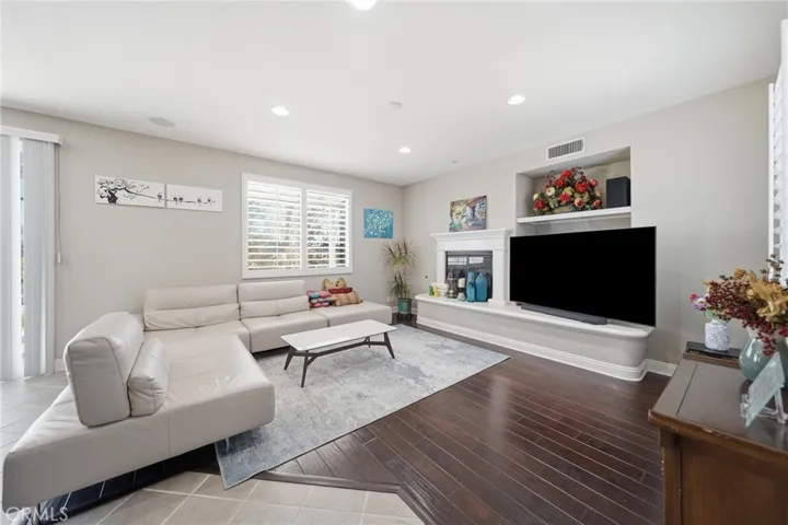 Family room with cozy fireplace