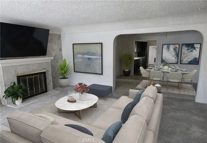 Living Room - Front Unit (Virtually Staged)