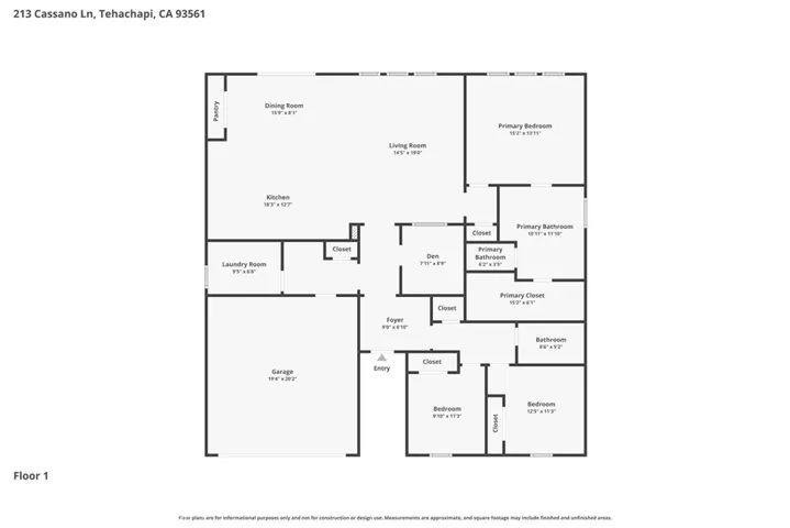 213 Cassano, Tehachapi, California 93561