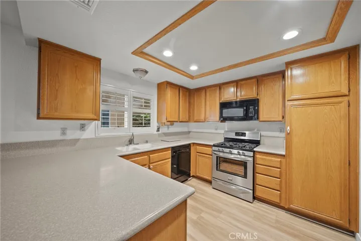 Recessed LED lighting.