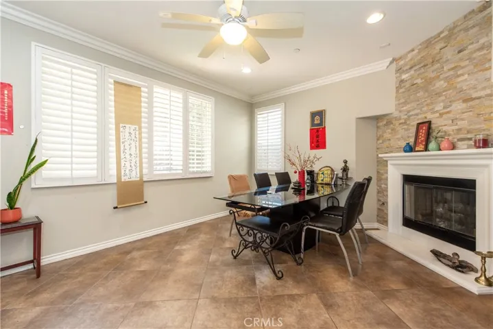 Living area with fireplace
