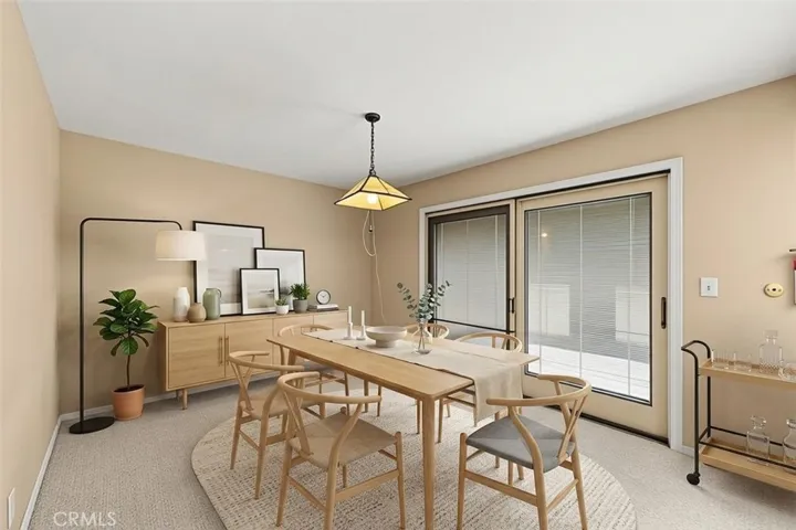 Dining room,  virtually staged and photo enhanced.