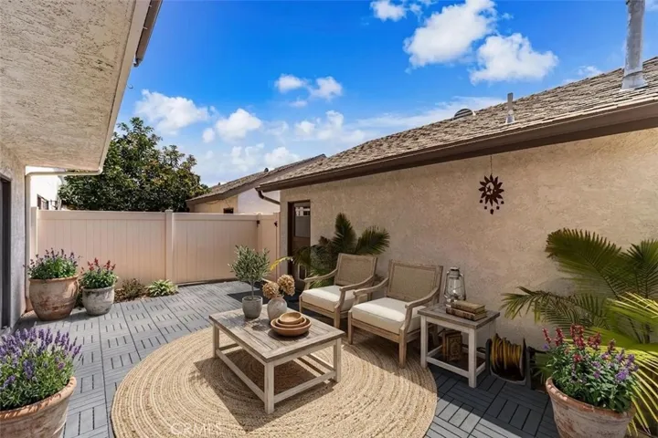Patio, virtually staged and photo enhanced.