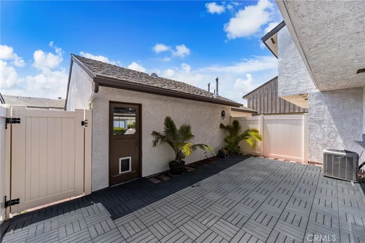 Patio, garage man door.