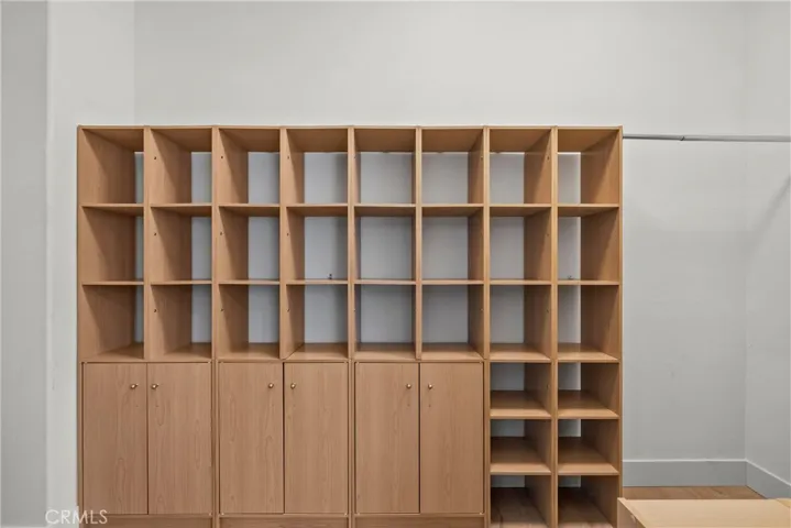 built-in organizer in primary closet