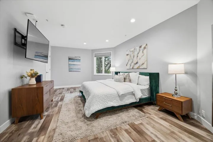 Finished lower level: Private Bedroom with Large Walk-In Closet.