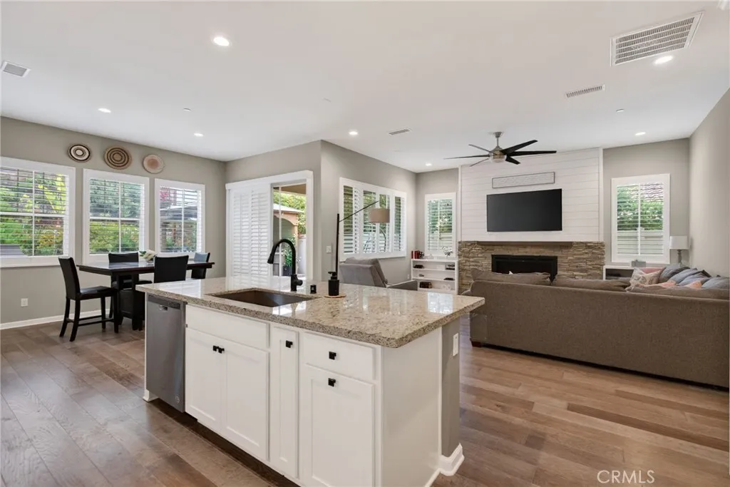 view of living room from kitchen